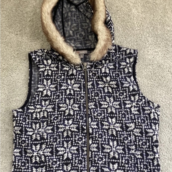 Talbots Gray and Black Patterned Vest - Picture 1 of 4
